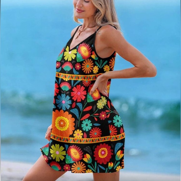 Bohemian Floral Print Dress - Picture 4 of 5